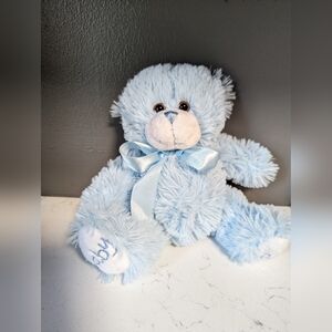 New Fluffy Blue Teddy Bear Plush Toy, Baby Boy Stitching